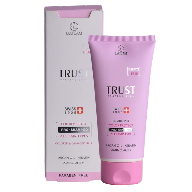 عالیترین شامپو تخصصی تثبیت رنگ  و ترمیم کننده مو trust