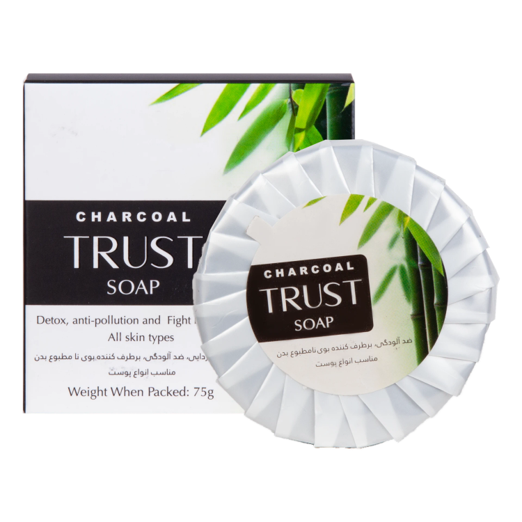 بهترین شوینده پوست با صابون ذغال بامبو و نارگیل Trust