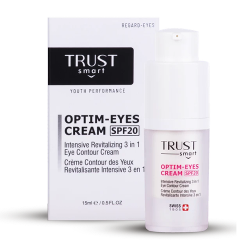 عالیترین و مؤثرترین کرم برطرف کننده تیرگی و پف دور چشم trust smart