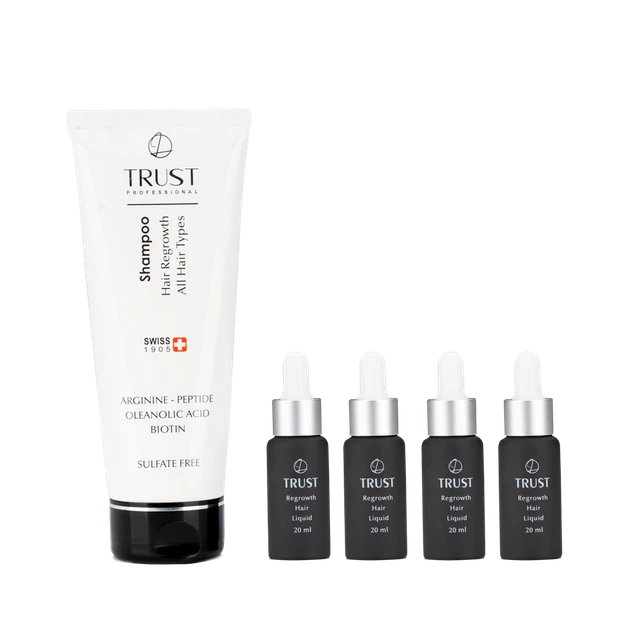 عالیترین و با کیفیترین محصول تراست ..کیت تخصصی رویش مجدد مو سر trust