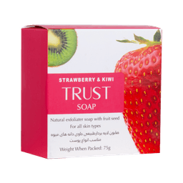 خرید و اطمینان و کیفیت با صابون توت فرنگی trust با حجم 75گرم